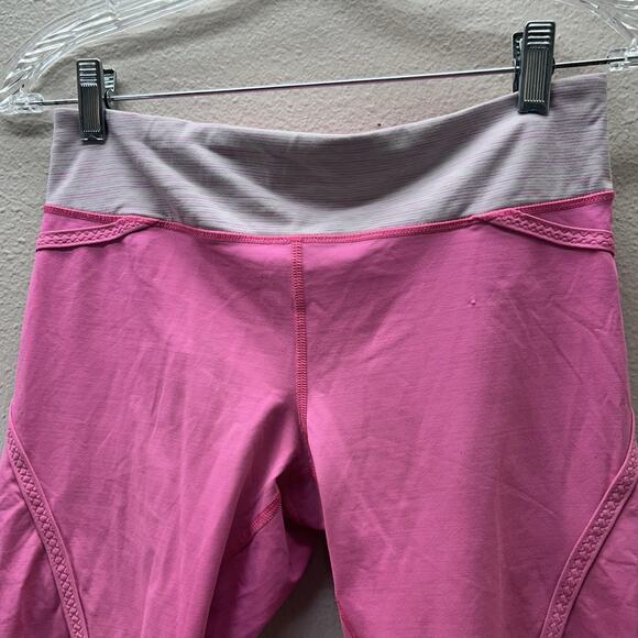 Lululemon Leggings Womens 6 Ruby Pink Run Pace Crop 22" Running Gym Ladies - Picture 2 of 7